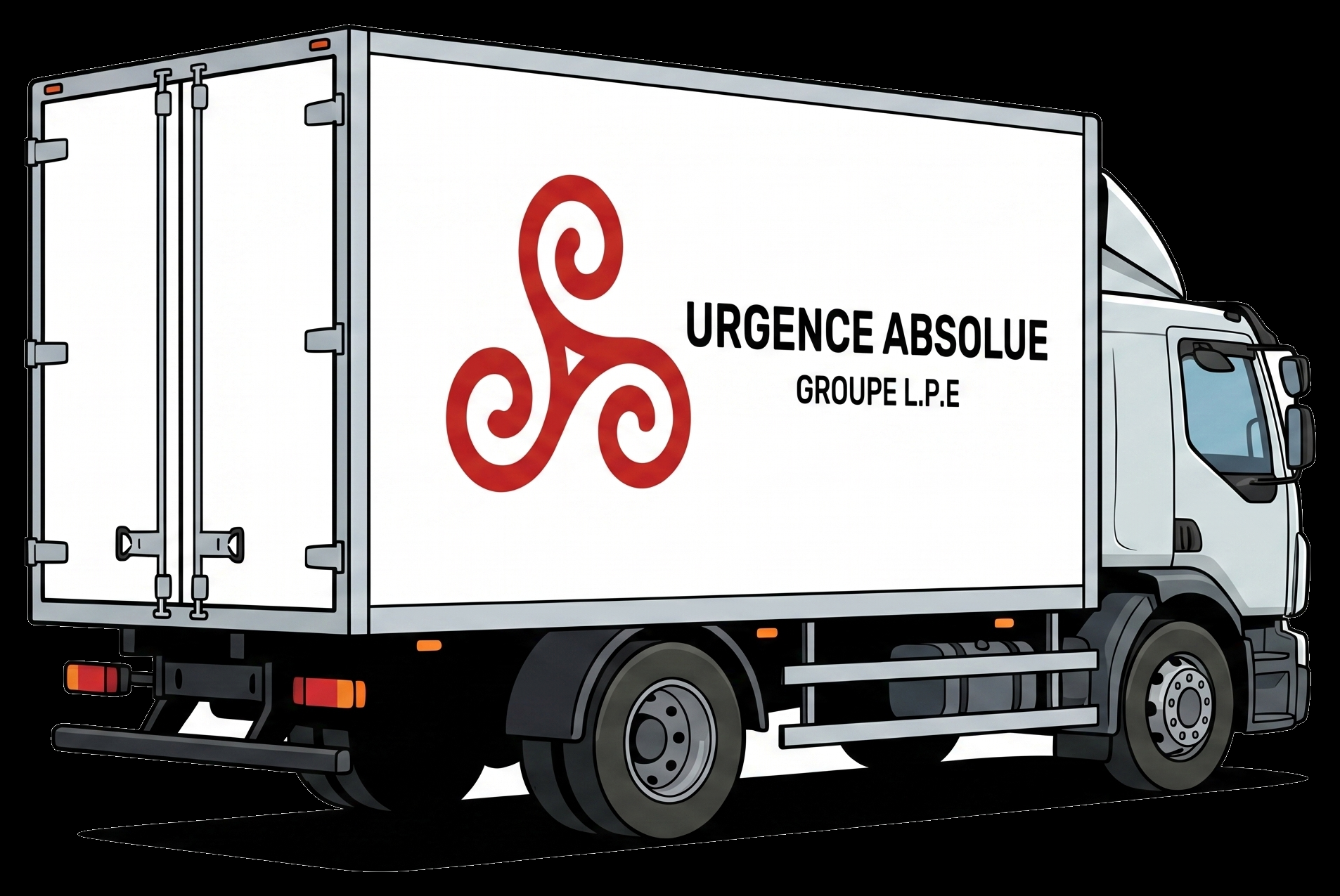 Camion Urgence Absolue vu de trois quarts arrière – Groupe LPE
